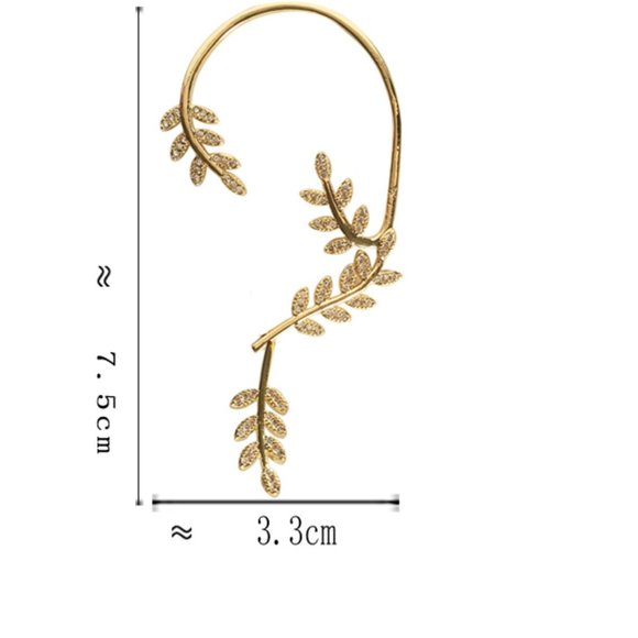 💙💕Last one Olive Leaf single Earring earcuff - Picture 6 of 9